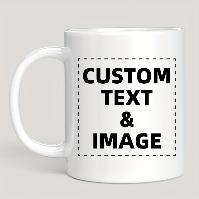 Sublimation Mug White - カスタム写真＆テキスト/ロゴ入りマグカップ - 11オンスコーヒーカップ、あなた自身の写真＆テキスト入り、男性女性向けカスタムギフト、高品質ウォーターカップ