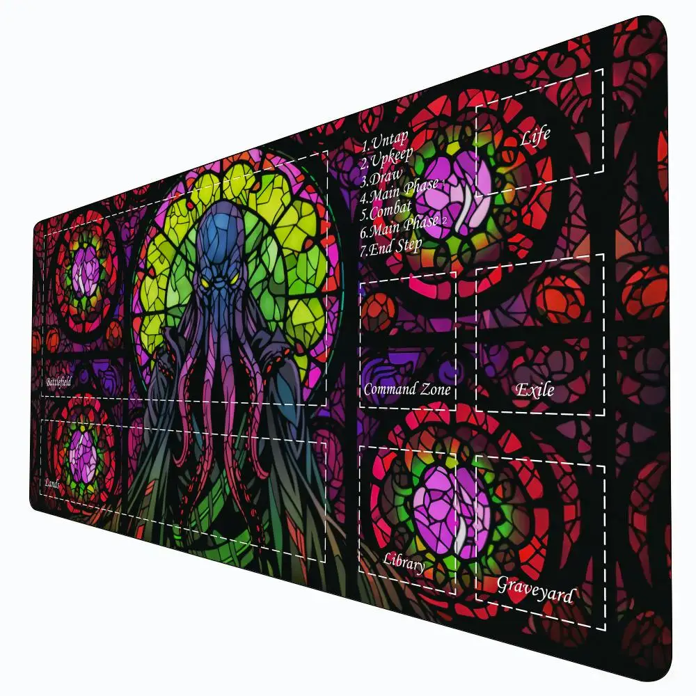 Door Mat Blank - マジックプレイマット カードゲームマット ゾーン付き カラーガラス風 イラスト入り mtg