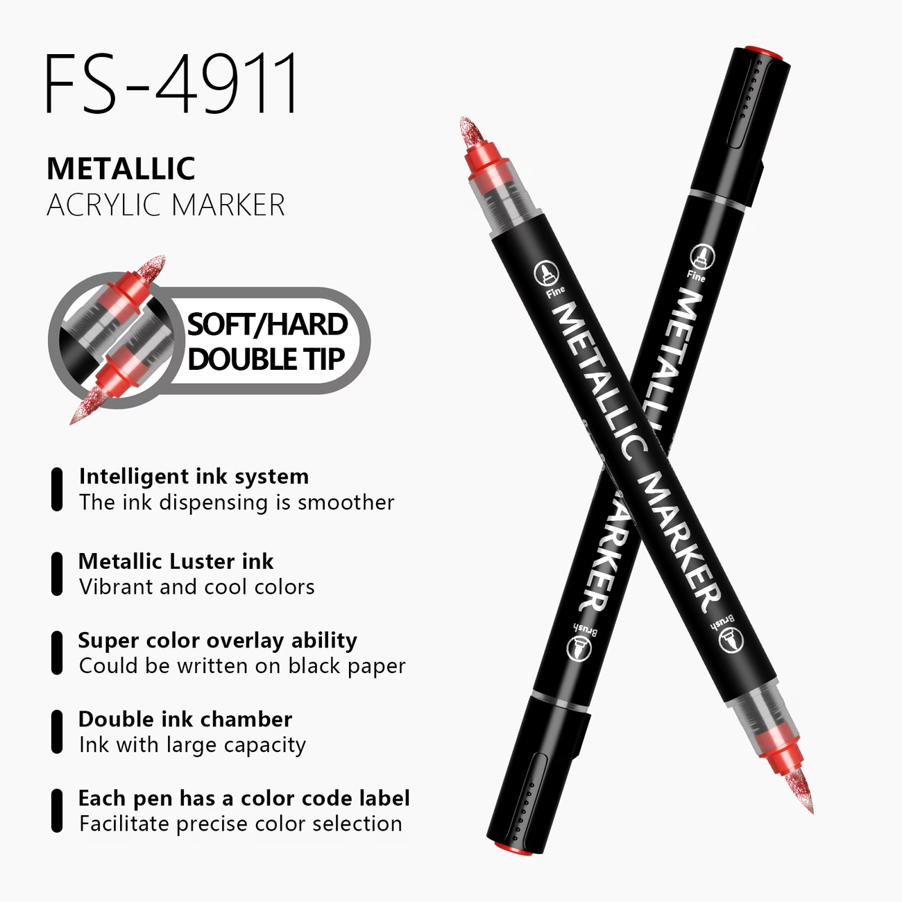 Flysea 12/24色メタリックアクリルペイントマーカー - Copic Marker Classic のレビューと価格