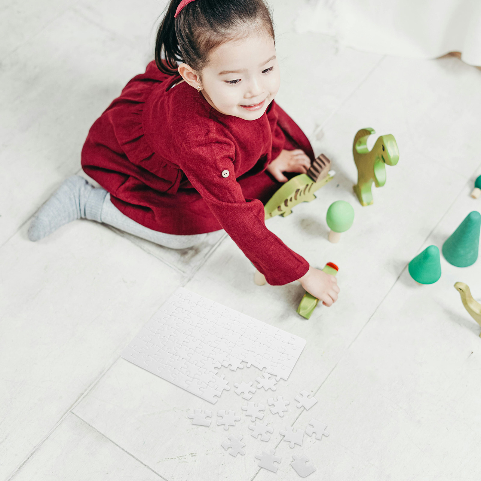 白いパズルボードセット – 4枚入り。昇華プリント、絵画、家 - Puzzle Blank White のレビューと価格