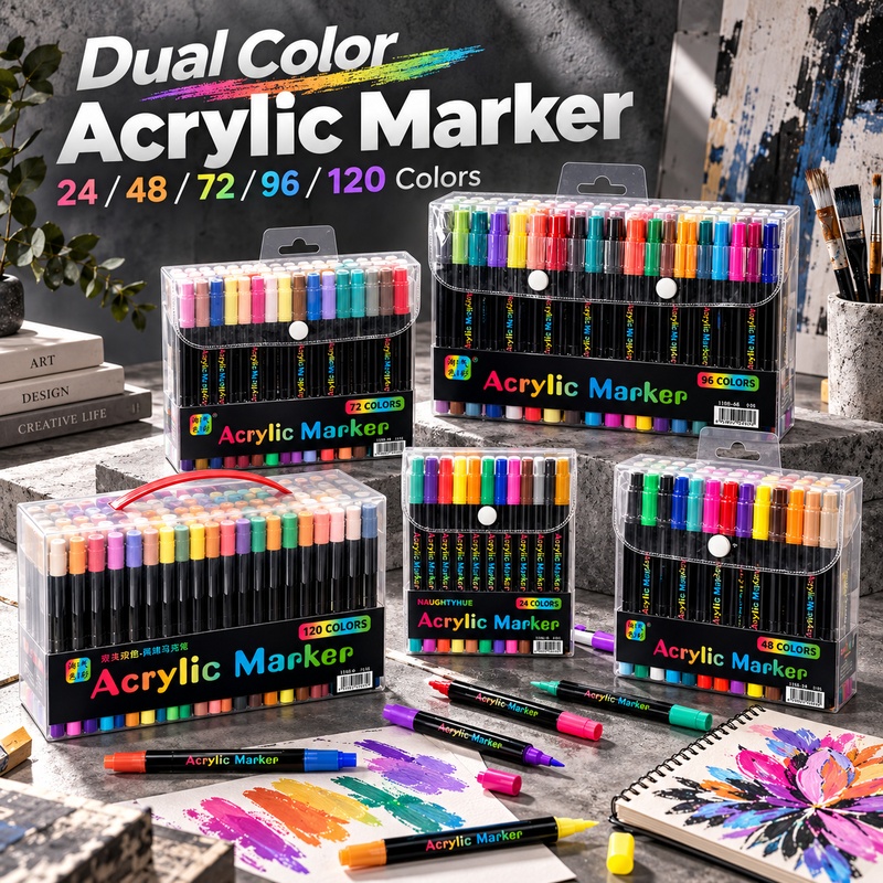 2色アクリル絵の具マーカー 24/48/72/96/120色 - Copic Marker Classic のレビューと価格